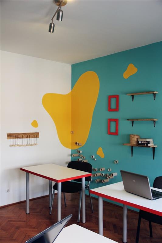 värisuunnittelu olohuoneen seinän suunnittelu seinän suunnittelu toimisto rauhallinen
