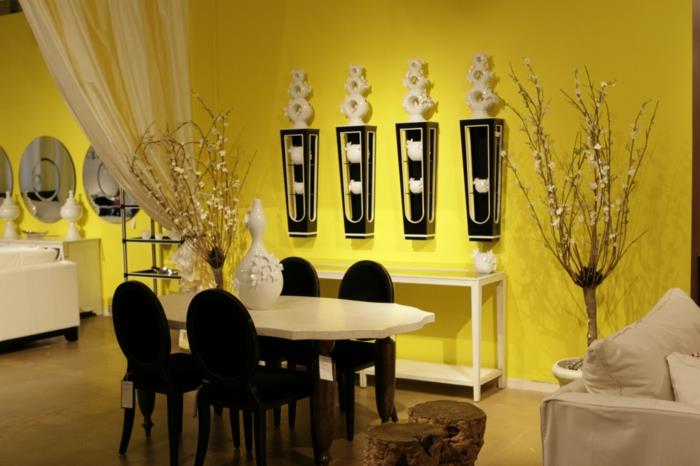 värisuunnittelu olohuoneen seinän suunnittelu seinän suunnittelu keltainen
