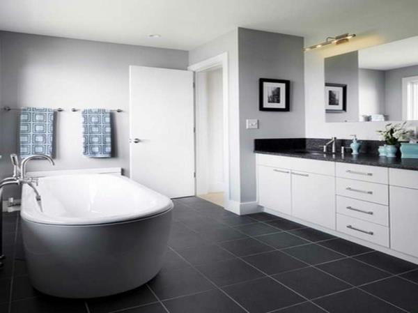 väriideat harmaa valkoinen seinäväri kylpyhuoneen lattialaatat