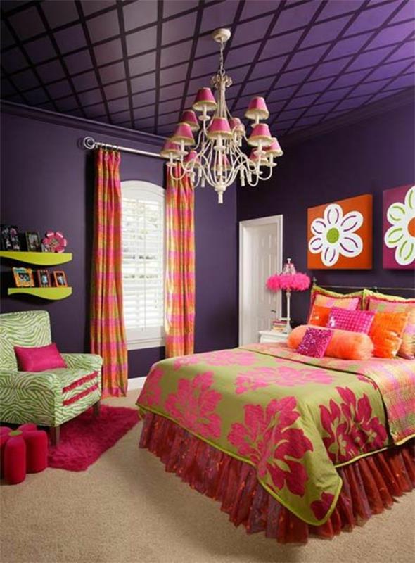 väri ideoita makuuhuone värillinen sisustus ideoita katto