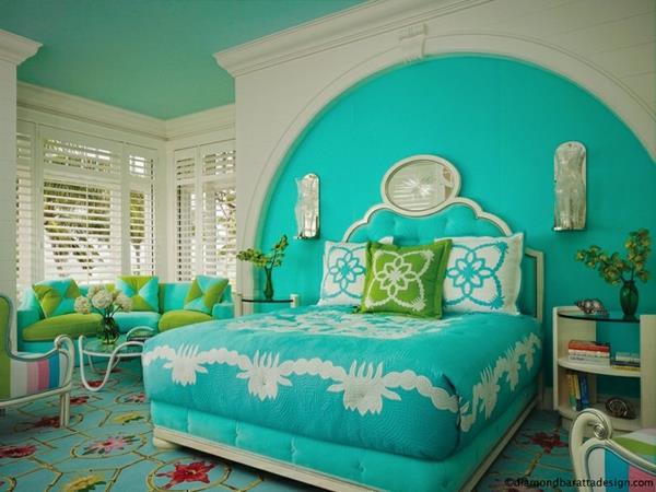 väri ideoita makuuhuone värillinen sisustus ideoita turkoosi