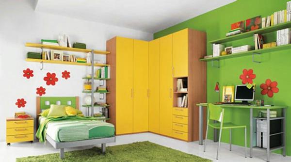 väri idea olohuone keltainen vaatekaappi
