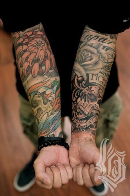 värilliset kyynärvarren tatuointimallit