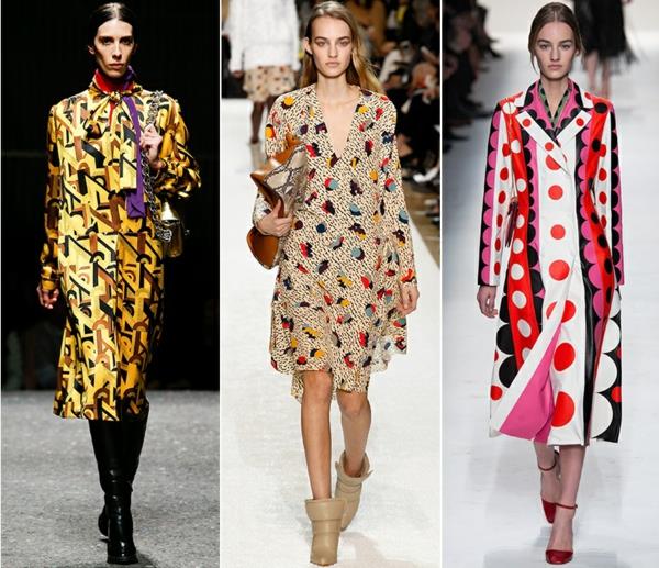 värivalikoima syksyn tyyliset muodin trendit syksy 2014 60 -luvun tyylinen kangasmallit