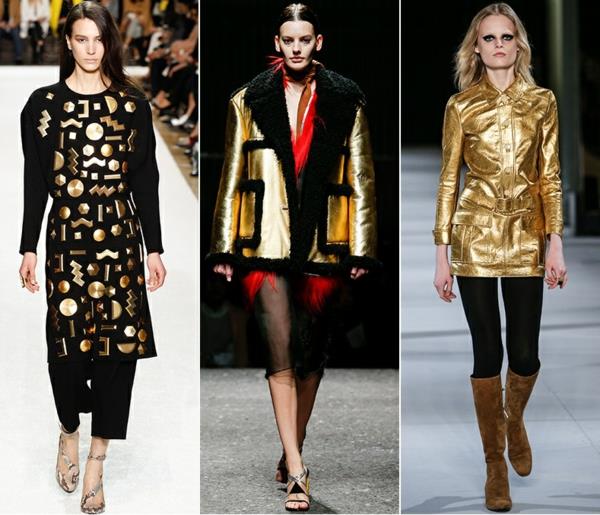 värivalikoima syksyn tyyliset muodin trendit syksy 2014 kultaiset aksentit