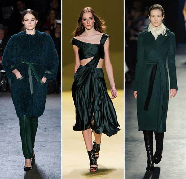 värivalikoima syksyn tyyliset muodin trendit syksy 2014 takki smaragdinvihreä