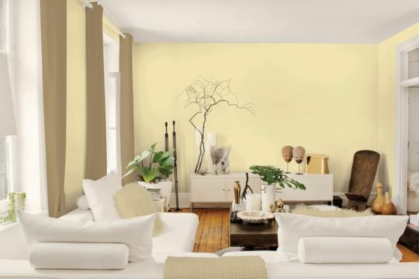 väripaletti seinämaalit olohuone maali seinät keltaiset pastellivärit
