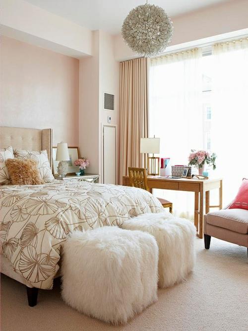 turkisjakkara valkoinen houkutteleva makuuhuone beige