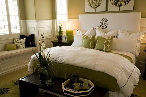 feng shui makuuhuoneen sisustus seinän väri vihreä
