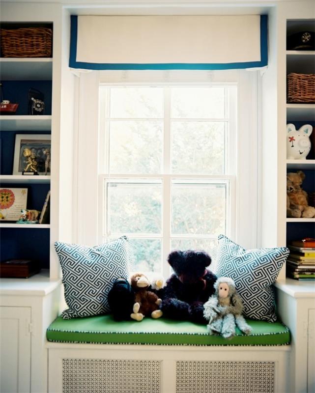 ikkunalaudan kotiideoita lastenhuoneeseen heittää tyynyjä leluja