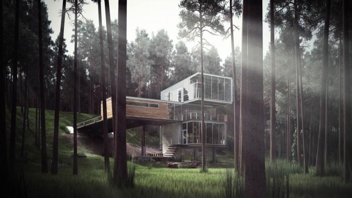 loma -talon rakentaminen betonisuunnittelulaitoksen rakennusideat betonirakentaminen metsärakennus puumaja