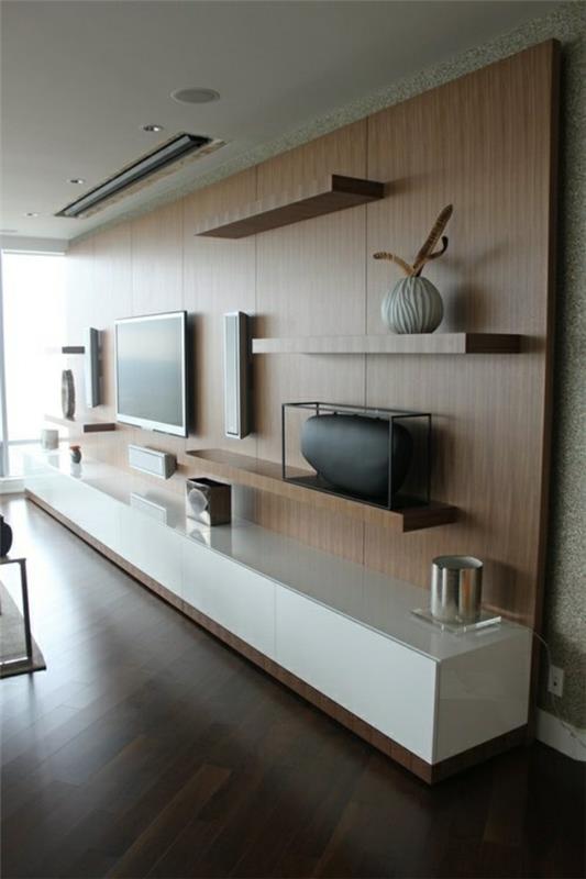 tv -kaapit olohuoneen puuseinän suunnittelu