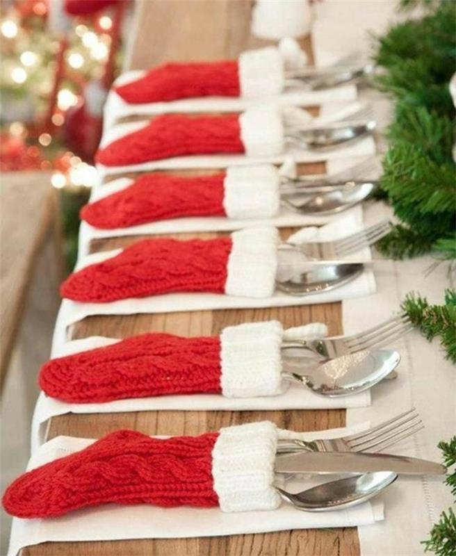 juhlapöydän koristeet Joulun ruokailuvälineet laukut Joulusukat