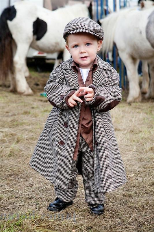 juhlava lasten muoti poika hattu takki ruudullinen