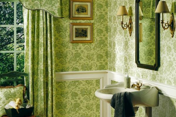 vihreät tuoreet värit ideoita tapetti kostea huone tapetti kylpyhuoneeseen