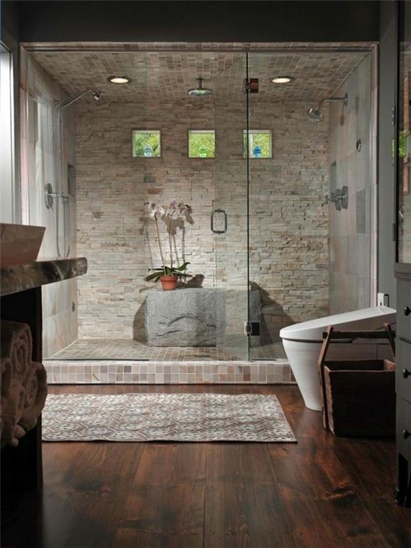 puhdistus laatat kylpyhuoneen sisustus kiviseinälattia mosaiikki