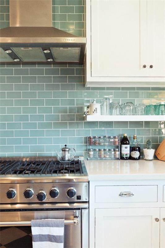 Laatta peili keittiö laatta väri sininen takaseinä keittiö
