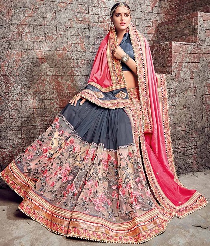 Floral Lehenga Saree