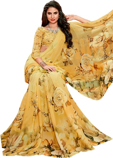 Virágos Georgette Sarees