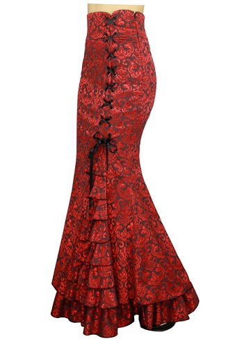 Fishtail blomstret nederdel