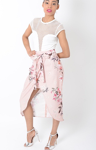 Wrap blomster nederdel
