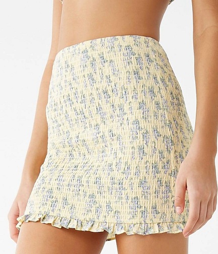 Vævet blomstret bodycon nederdel