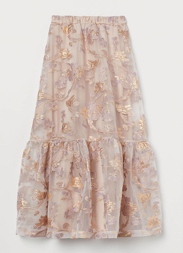 Floral Jacquard Maxi nederdel