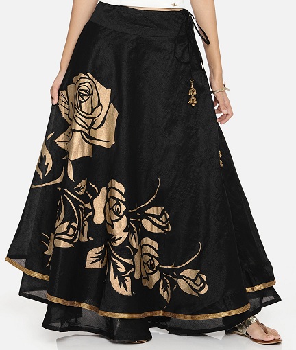 Flared Floral Lehenga nederdel