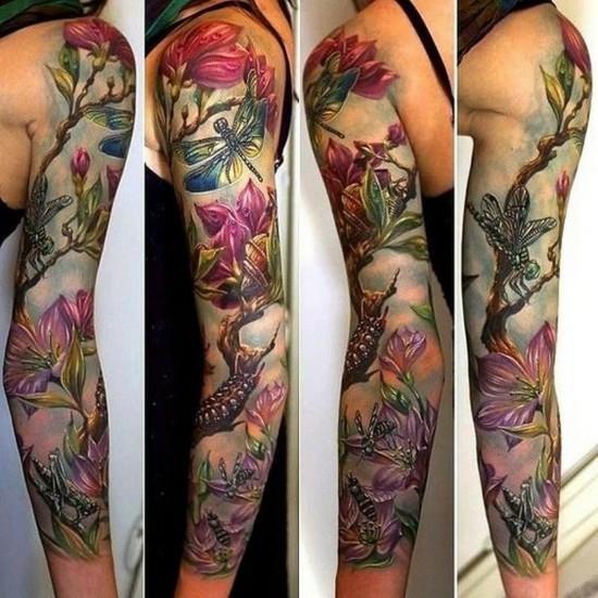 kukka hiha tatuointi ideoita naisille