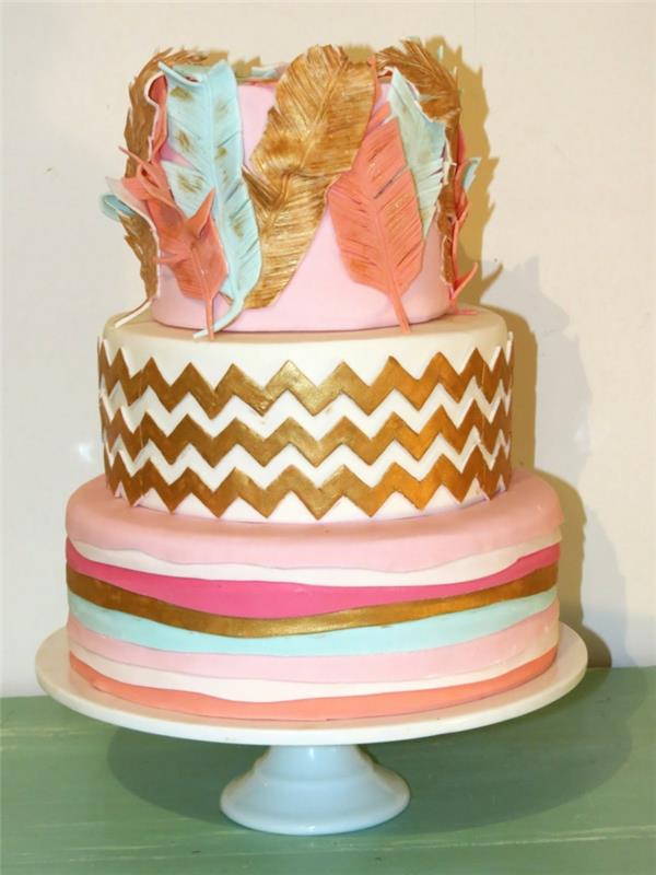 fondant kakku hääkakku boho -tyyliin hippi