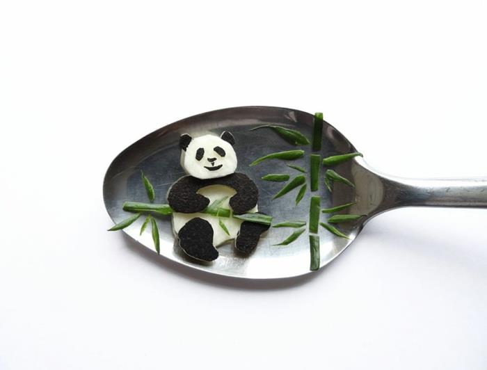syö lusikka panda bambu