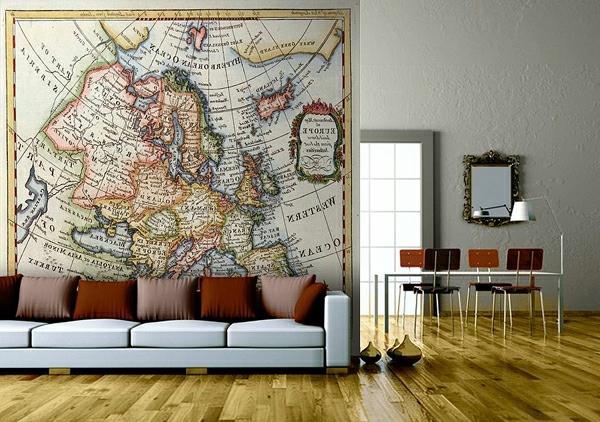 valokuvatausta tammiparketti maailmankartan sohva