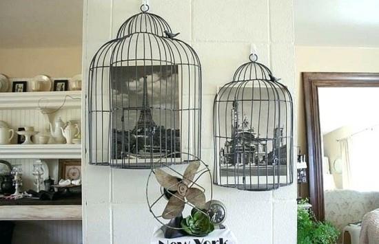 valokuva seinä upcycling idea birdcage deco