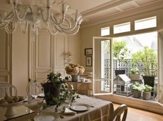 ranskalainen ruokasali suunnittelee alkuperäiset kattokruunut