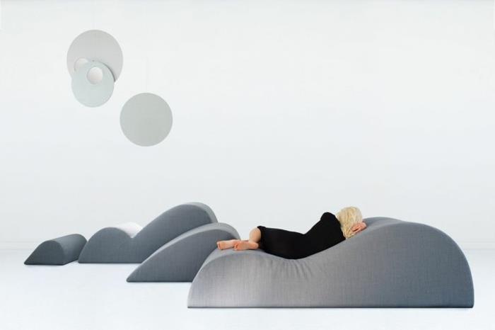 ranskalaiset huonekalut moderni muotoilu harmaa makaa dyynit ergonominen pehmustettu huonekalu smarin