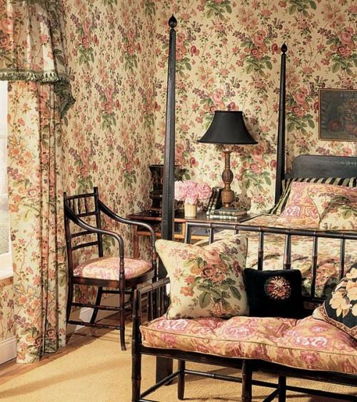 silmiinpistävä design makuuhuone värikäs värikäs kirkas karkea ranskalainen maalaismainen tyyli