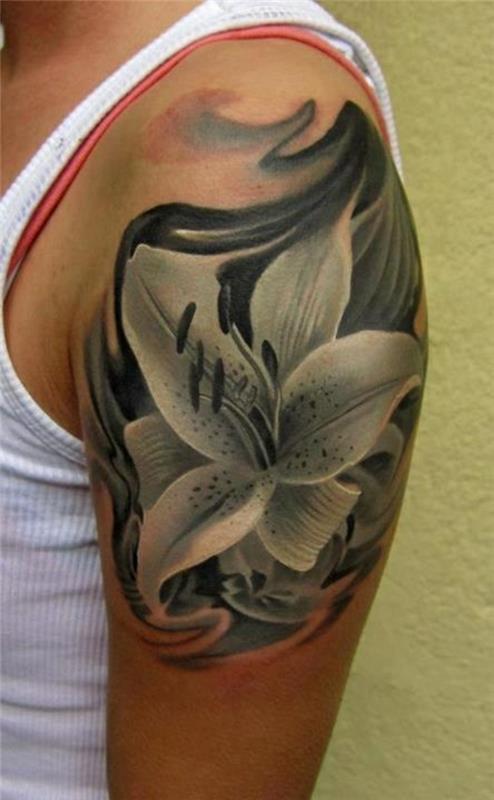 tatuointi olkavarren motiivit kukat
