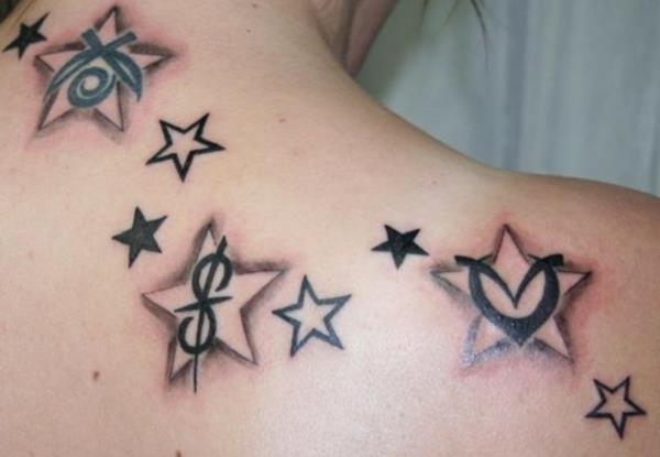 tatuointitähdet selän tatuointimalleissa