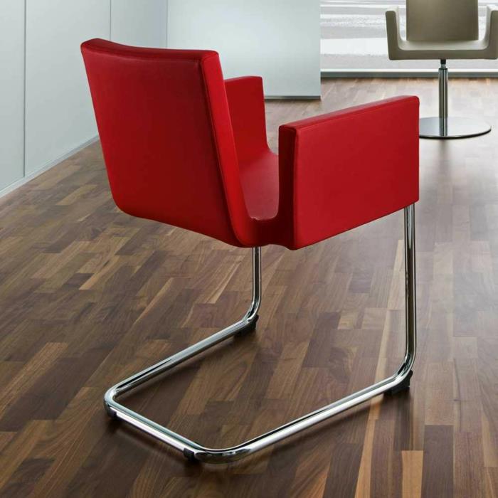 konsoli nojatuoli Design -nojatuoli Ruven punaisessa konsolituolissa käsinojilla