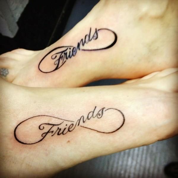 ystävyys tatuointi fontit ystävät ääretön symboli jalka tatuointi