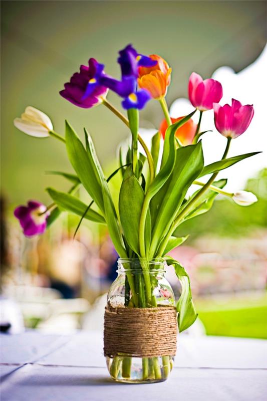 kevään kukat tinker tulppaanit pöytäkoristeet kevät