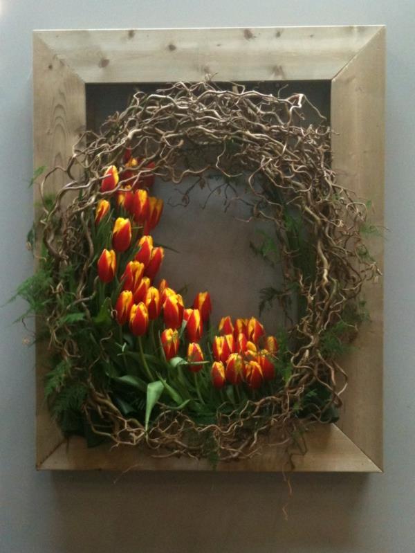 kevään kukat kuvat pääsiäinen koristelu ideoita tinker pääsiäinen seppele