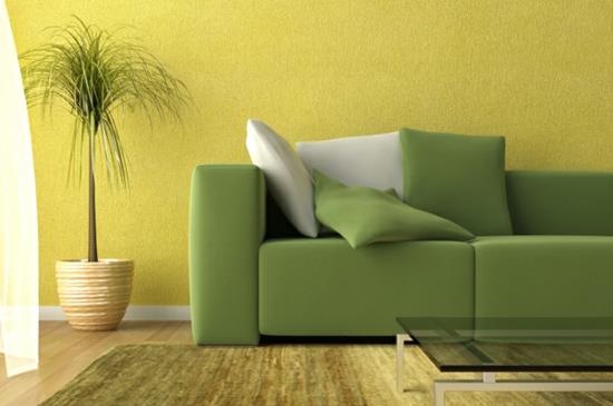 kevätkoristeideat sohva vihreä uusi verhoilutyyny