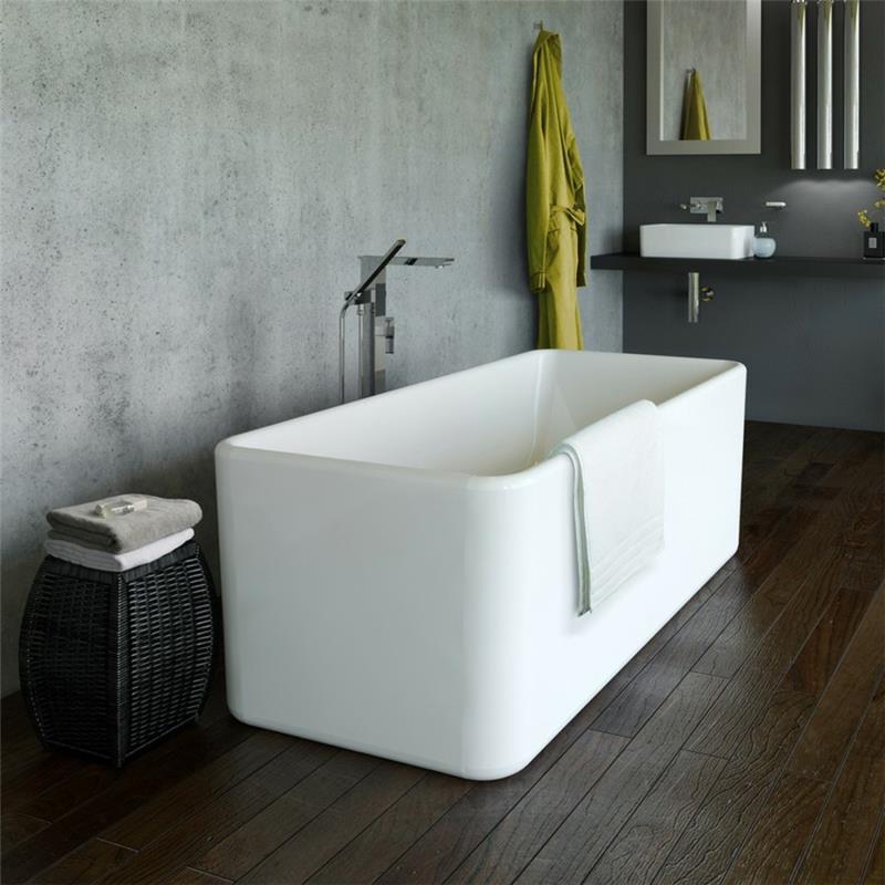 seinän väri vaaleanharmaa saumaton kylpyhuone harmaat seinät lankku lattia