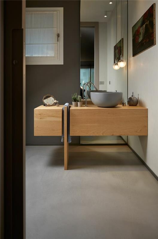 saumaton kylpyhuone vaaleat seinät moderni alaosa