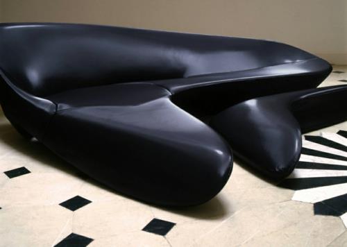 houkutteleva kaunis design -sohva zaha hadid idee musta