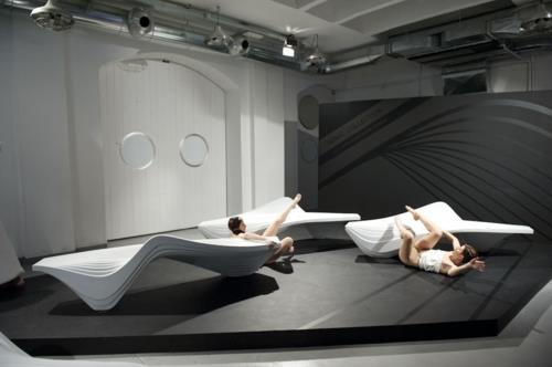 futuristinen viileä penkki suunnittelu näyttely enkeli