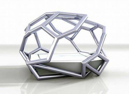 futuristinen pylvässänky timanttimuotoinen metallipatja