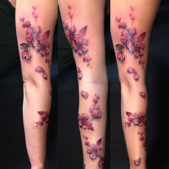 täyshihaiset kirsikankukka -tatuointiideat