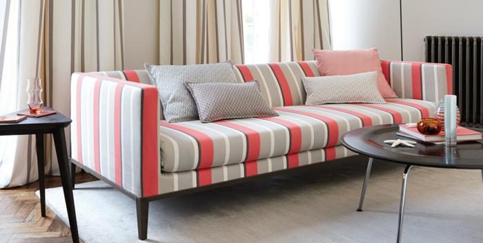verho kankaat verho kankaat verhot luonnonkuitu pastellivärit raidat moderni muotoilu sohva heitotyynyt